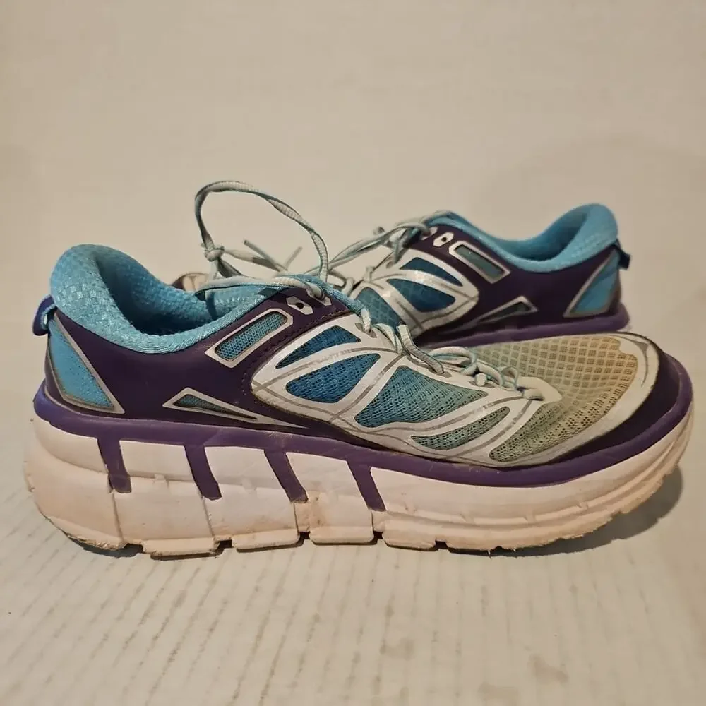 Hoka Odyssey Shoes Womens 7.5 Blue White Purple Road Running Support Trainer